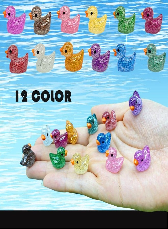 AWEELON 120 Pcs Mini Resin Ducks Glitter Miniature Figures Tiny Ducks for DIY Garden Aquarium Dollhouse Ornament Home Birthday Wedding Christmas Party School Project Accessories - Image 3